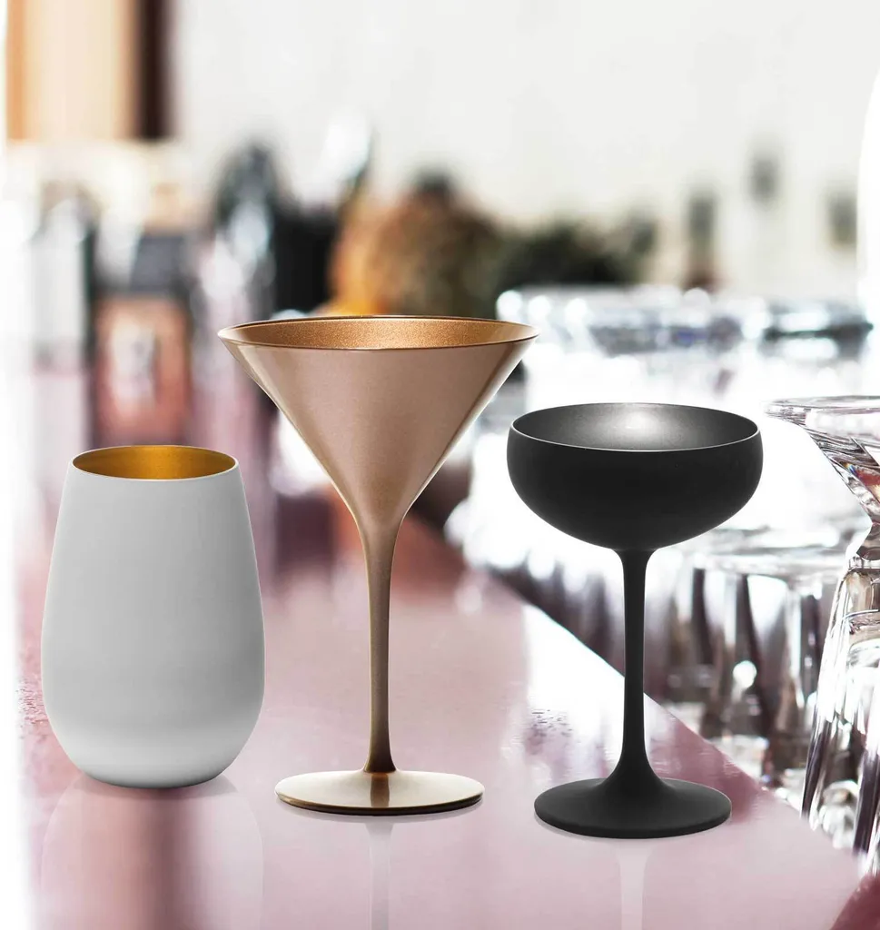 Stölzle Lausitz ELEMENTS Set 6 Coppe Cocktail Bianco Oro 230ml Professionale - 5
