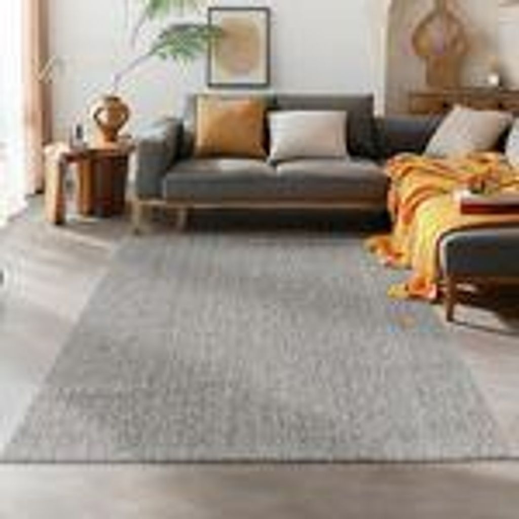 Schlingenteppich Schlafzimmer Einfarbig Meliert Design, Größe: 160 x 230 cm, Farbe: Grau