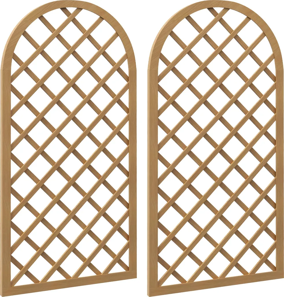 Outsunny Lot de 2 Treillis de Jardin en Bois de Pin Arc 60x120 cm