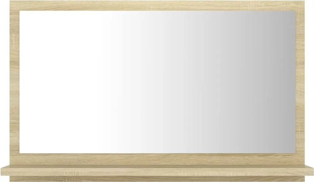 Miroir salle de bain anti-encombrement 60 cm étagère bois Chêne Sonoma