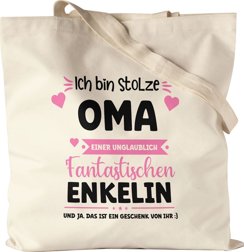 Ich bin stolze Oma Jutebeutel Geschenk Muttertag Oma Enkelin Geburtstag
