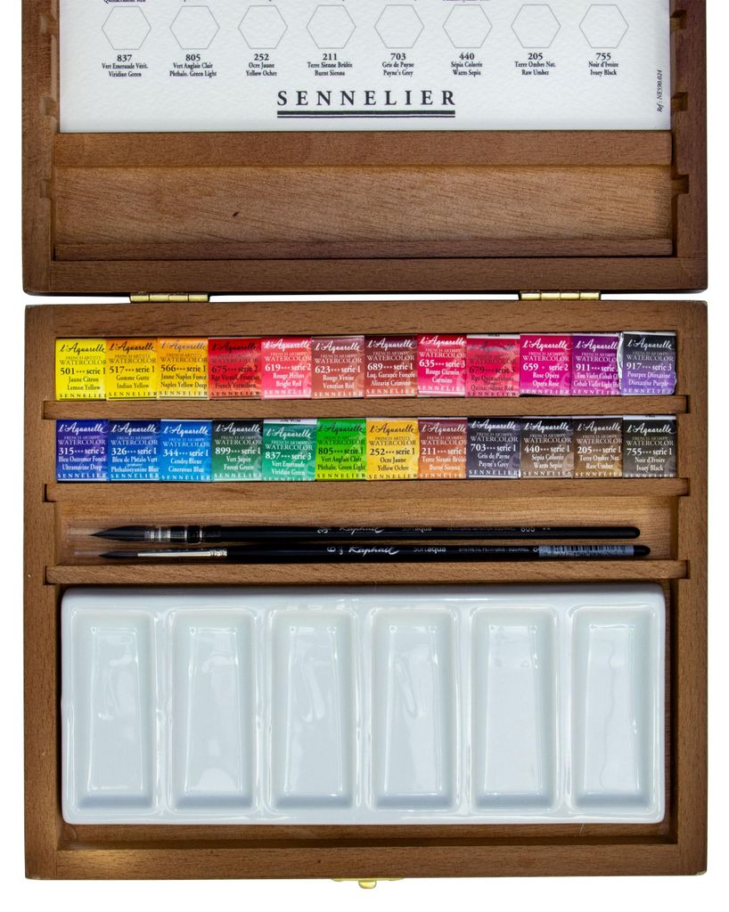 Sennelier Aquarellfarbe - Set mit 24 halben Naepfchen in Produktbild 