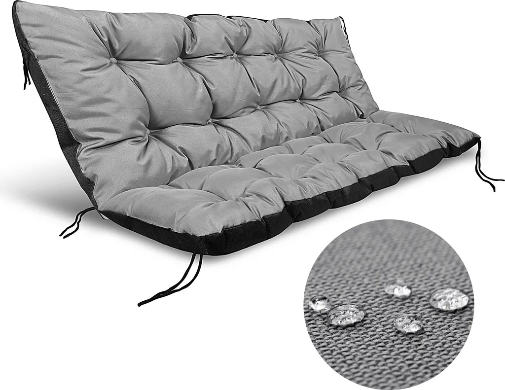 Coussin Palette Anti-Glisse et Imperméable Gris pour Banc de Jardin