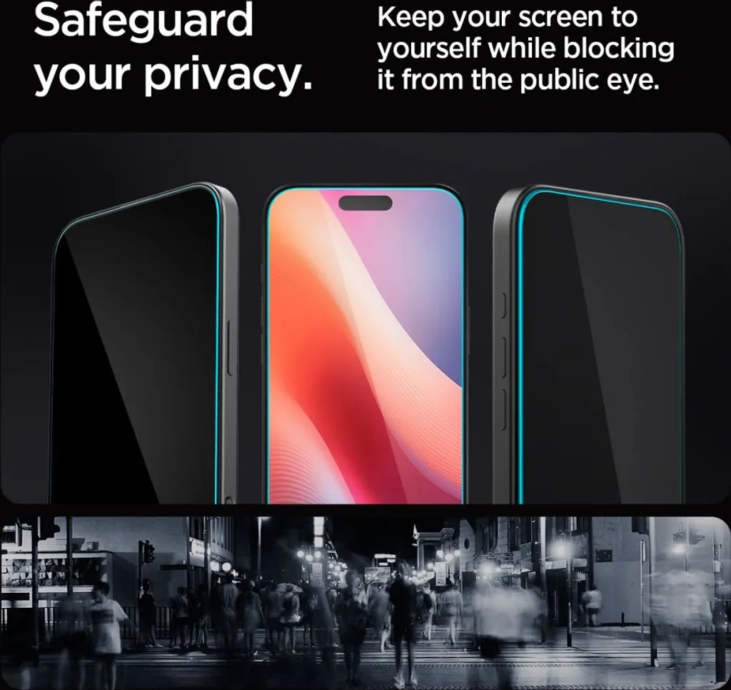 Protection Écran iPhone 16 Pro Confidentialité Spigen ez Fit - 2 PACK - 13