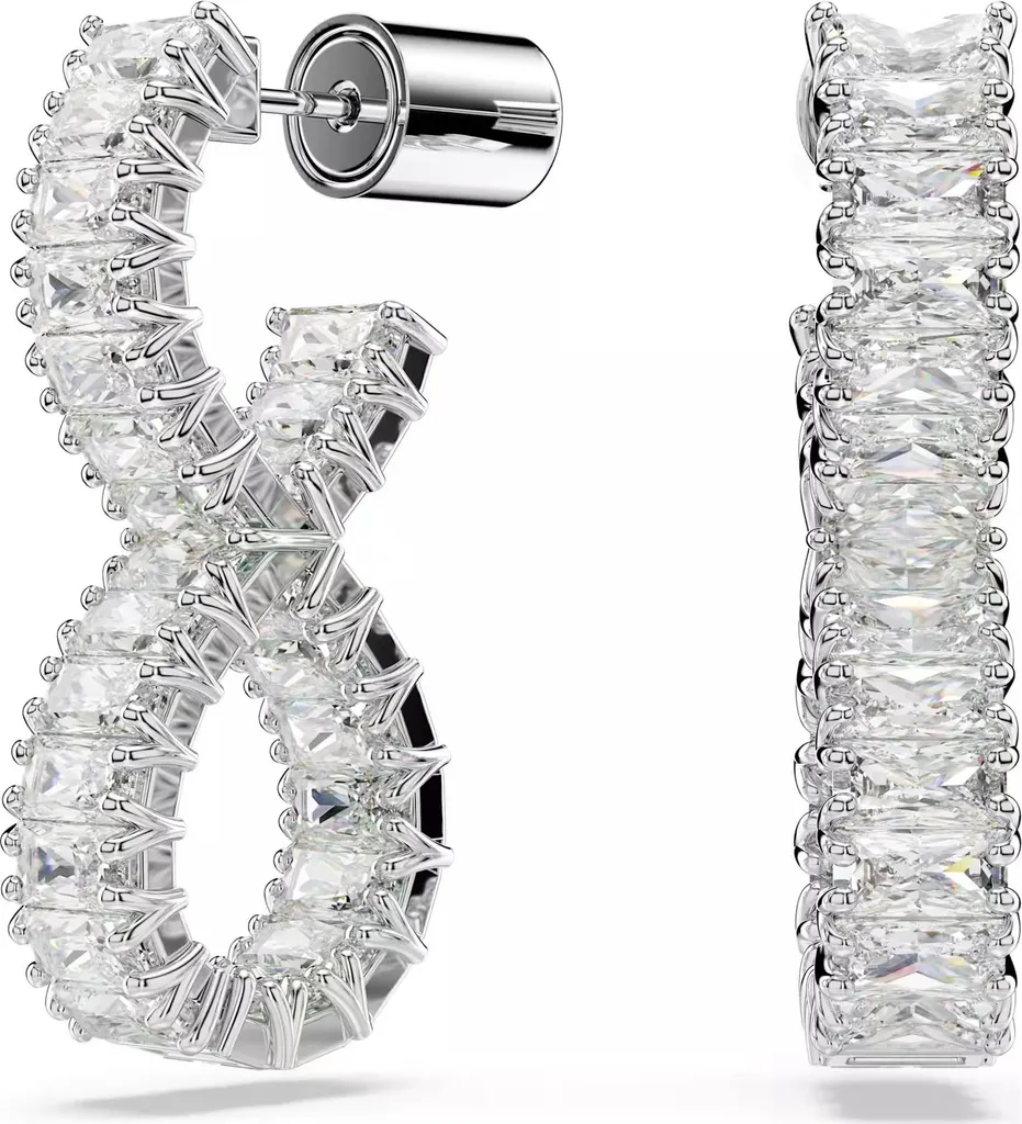 Swarovski Hyperbola Créoles Rhodiées et Zircons Éclatants 5684047