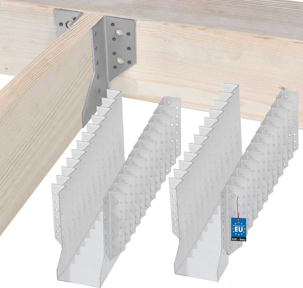KOTARBAU 25er Set Balkenschuh Typ A 100 mm Holzbalkenverbinder Balkenverbinder Verbinder für Baukonstruktion außenliegend