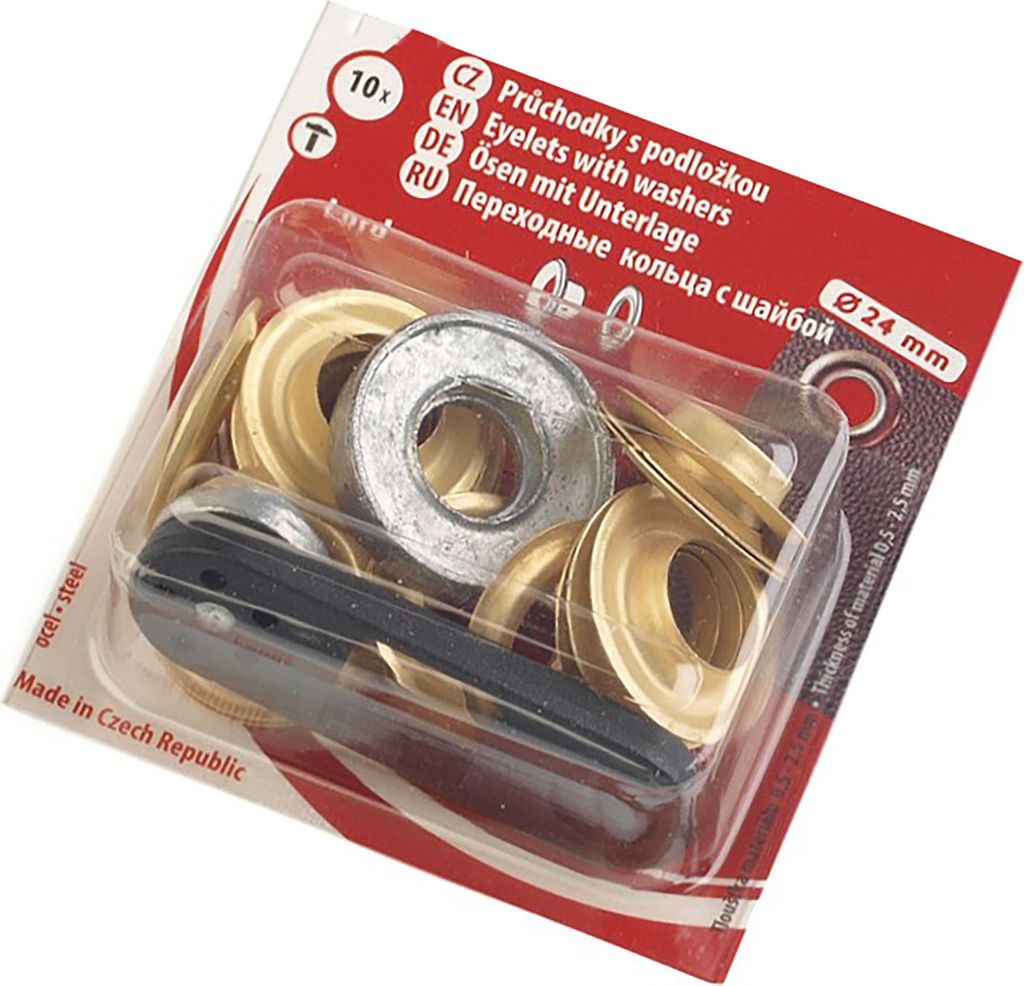 Metallösen m. Ösenwerkzeug verschiedene Größen / Mengen f. Taschen Stoff Leder , Farbe:gold, Größe:10St. | Ø12mm | Ø24mm