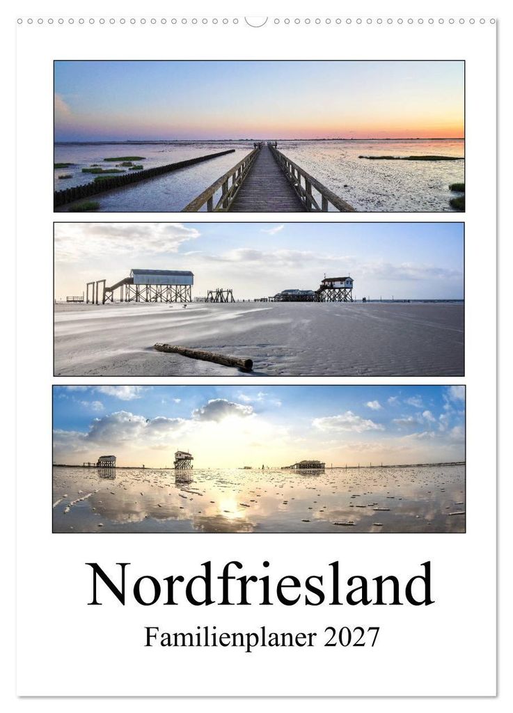 Nordfriesland - Familienplaner (Wandkalender 2027 DIN A2 hoch), CALVENDO Monatskalender
