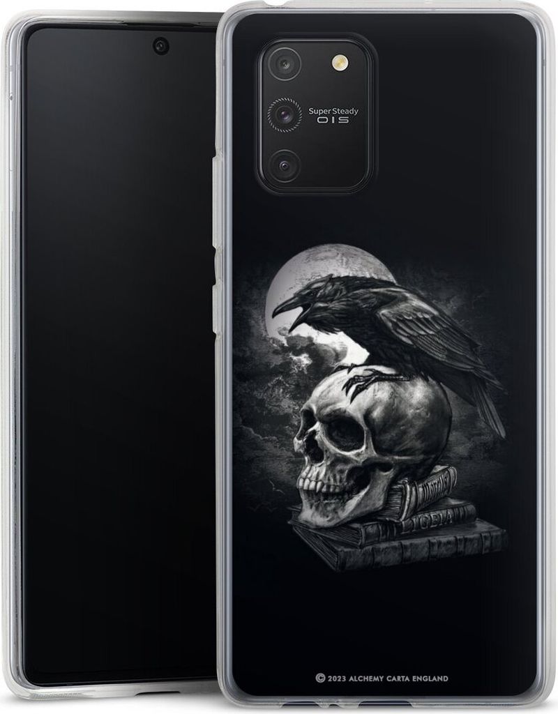 DeinDesign Handyhülle für Samsung Galaxy S10 Lite Silikon Hülle Case Smartphone Schutzhülle Rabe Schädel Totenköpfe