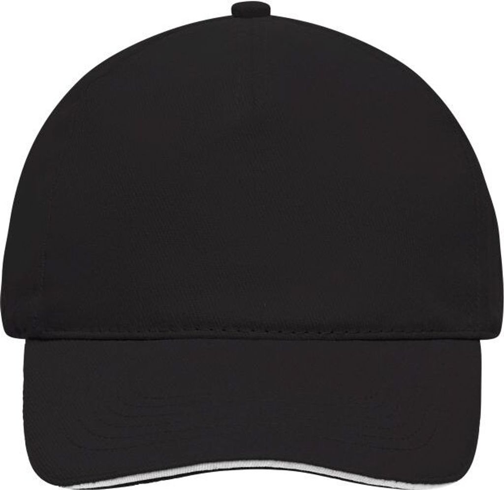 5 Panel Cap mit kontrastfarbigem Sandwich black/white, Gr. one size