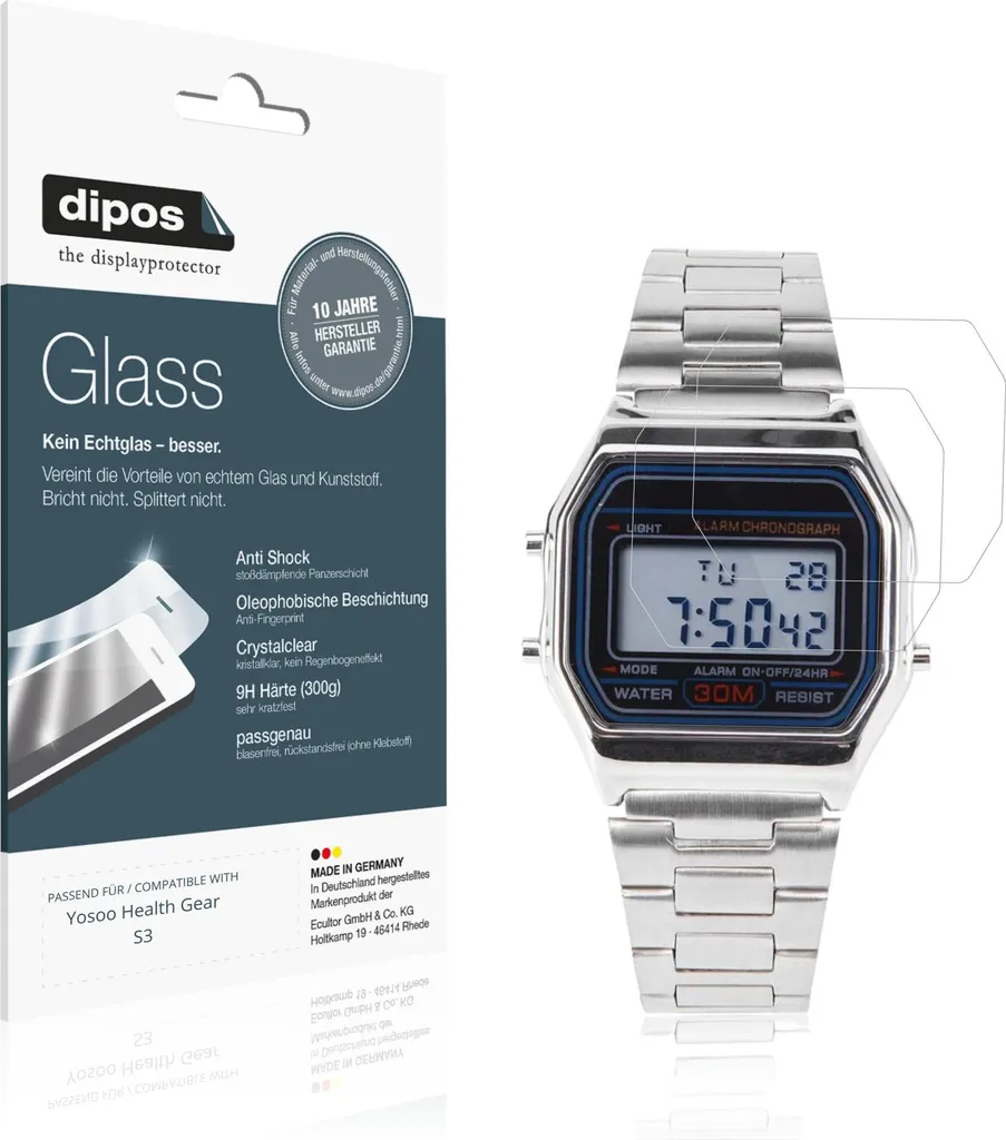 2x Pellicola Protettiva per Yosoo Health Gear S3 Protezione Vetro Flessibile 9H dipos