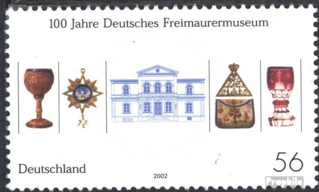Briefmarken BRD (BR.Deutschland) 2002 Mi 2247 (kompl.Ausg.) FDC Freimaurermuseum