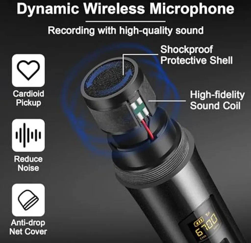 Sistema Doppio Microfono Wireless Alpowl WXM-B Nero: Ideale per Matrimoni - 4