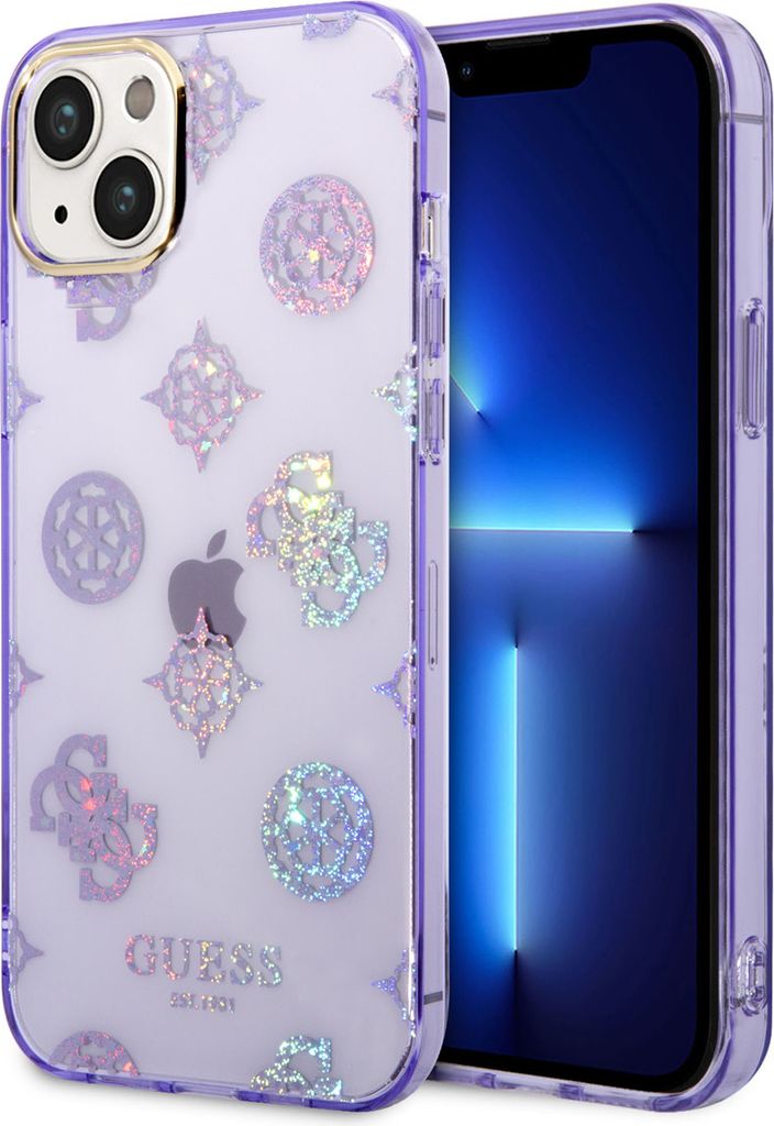 Guess iPhone 14 & 15 Plus Hardcase Backcover - Peony Glitter - Pink