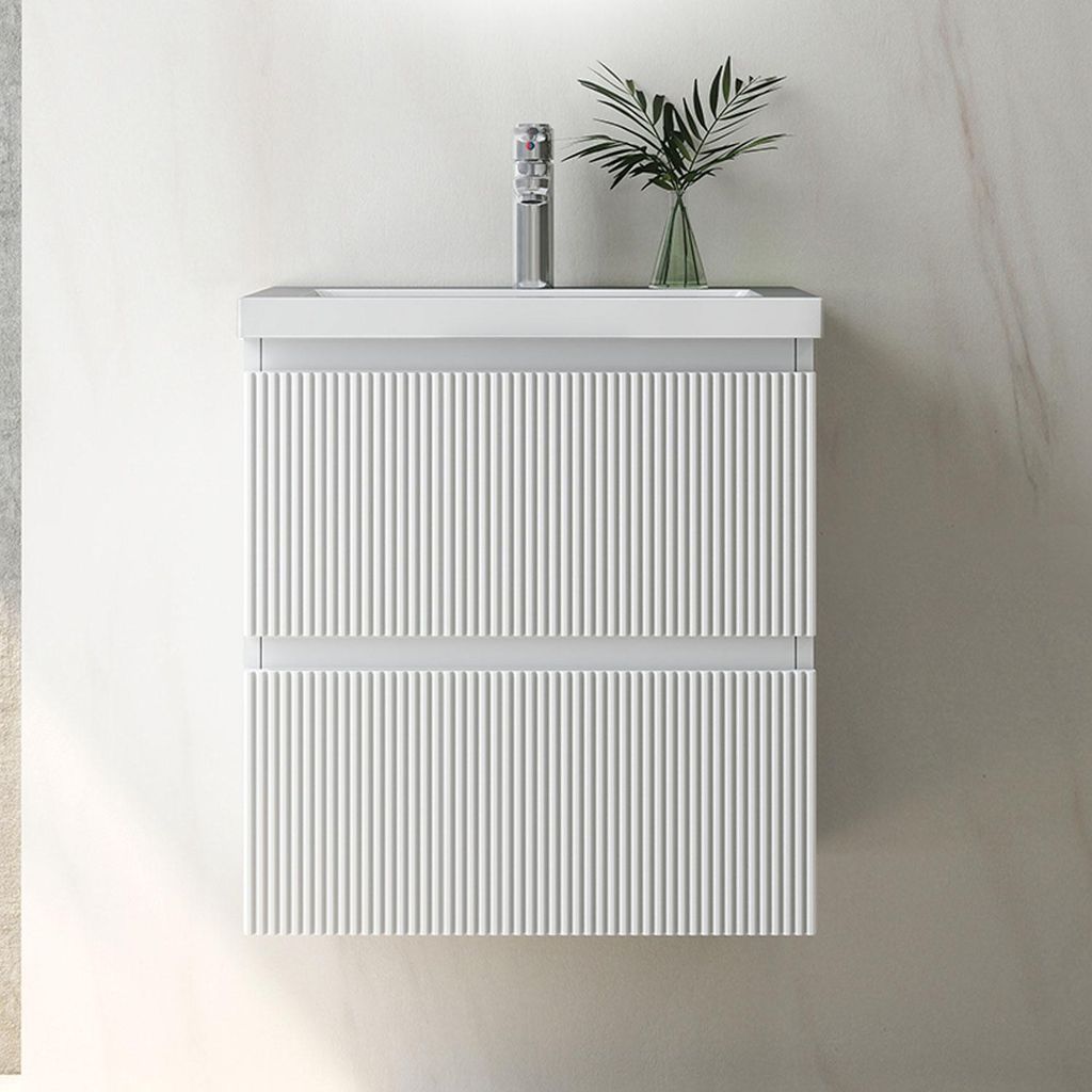 Waschtisch mit Unterschrank 50cm BOKAV Badmöbel Set Weiß Waschbecken mit Unterschrank Softclose