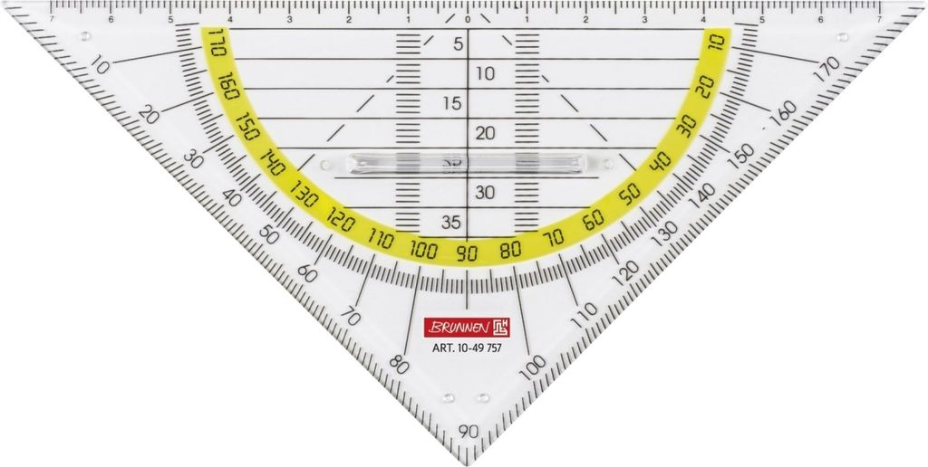 Geometrie-Dreieck 16cm mit Griff klar Packung mit 10 Stück