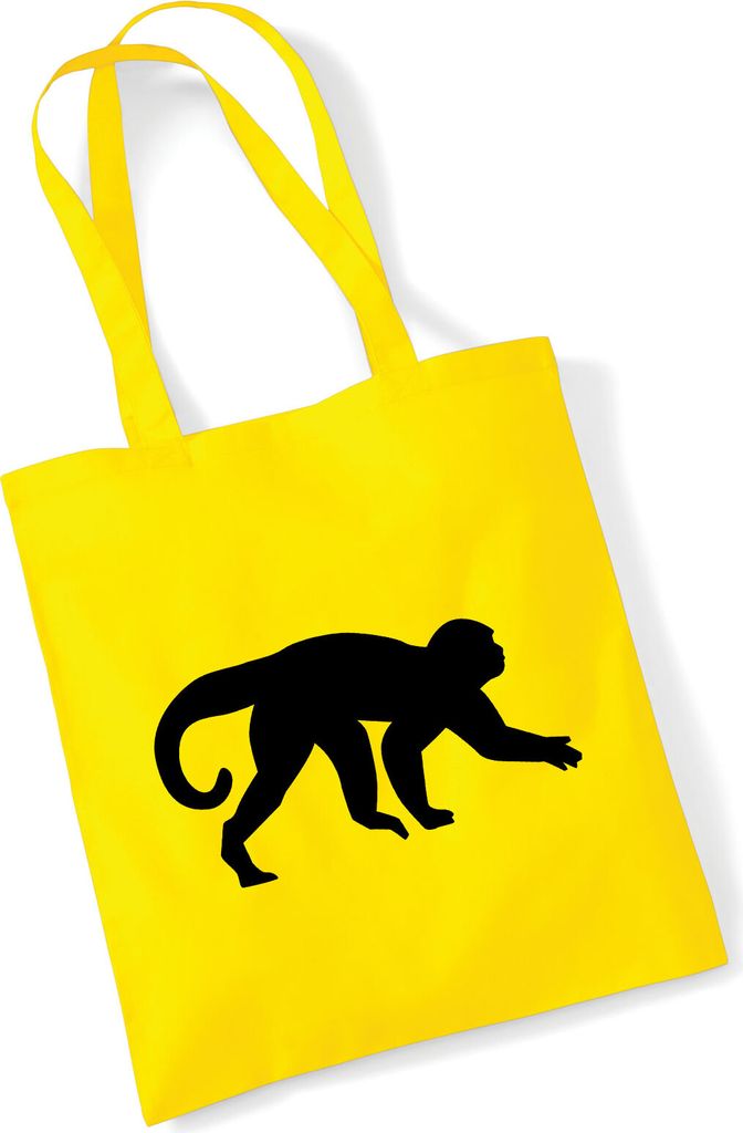 Huuraa Jutebeutel Affe Silhouette 10 Liter Yellow Baumwolle Tasche Geschenkidee