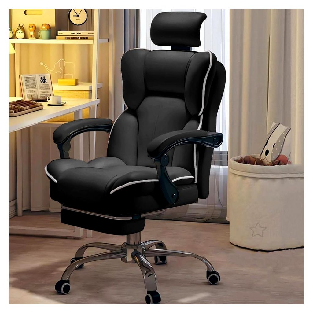 Exekutiv-Bürostuhl – Hochlehnen-Schreibtischstuhl mit verstellbarer Rückenstütze – Robuster Drehstuhl für das Home-Office – Ergonomischer...