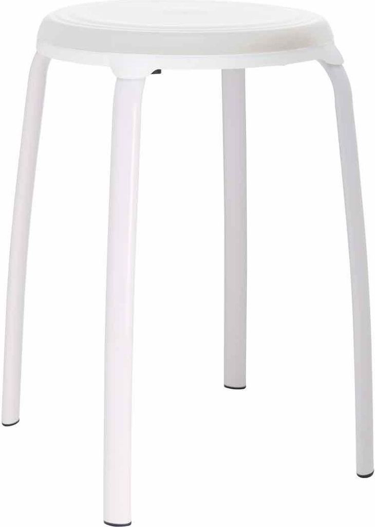 Badhocker weiß Hocker 30x47cm Sitzhocker Kunststoff Duschhocker bis zu 110kg