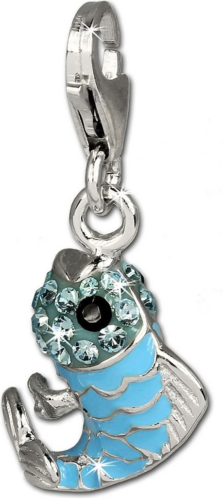 SilberDream hellblau Charm Fisch Zirkonia 925 Silber Charms-Anhänger GSC507H