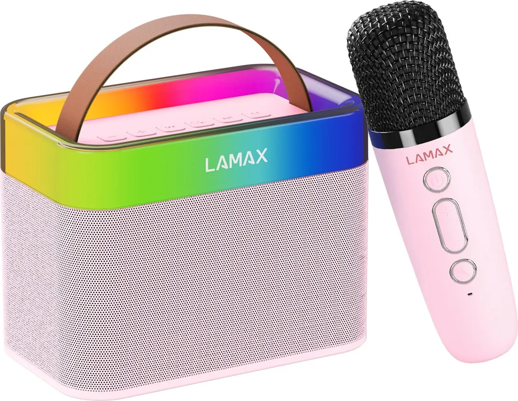 Ensemble Karaoké Bluetooth Enfant Lumineux et Rechargeable Rose