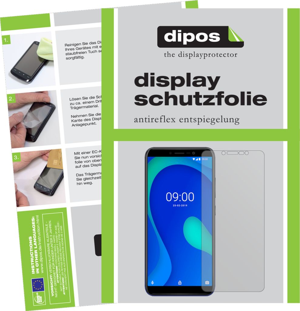 6x Schutzfolie für Wiko Y80 matt Displayschutzfolie Folie Display Schutz dipos