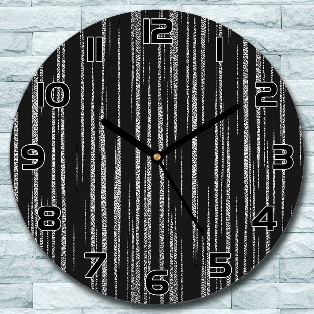 Wanduhr aus Glas Rund fi 30 Abstraktes Schwarz Quarz Deko Schlafzimmer Büro