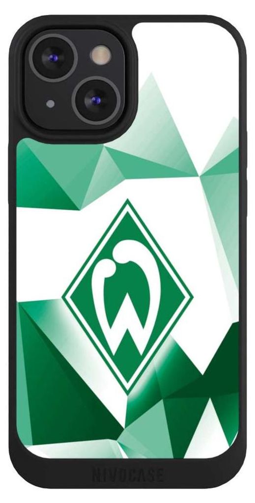 NIVOCASE Handyhülle für Apple iPhone 13 Mini Hülle NIVOpure Case Schwarz Offizielles Lizenzprodukt SV Werder Bremen Tarnmuster