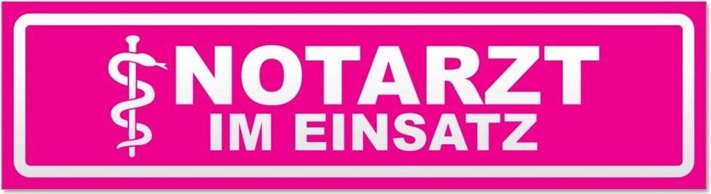 Kiwistar Notarzt im Einsatz invertiert Magnetschild Schild magnetisch - 45cm Pink - Magnetfolie für Auto PKW Kfz
