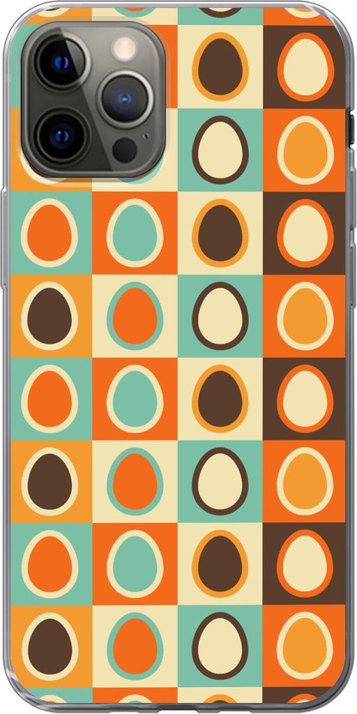 MuchoWow Handyhülle Schutzhülle Hülle für Telefoonhoesje iPhone 13 Pro Retro - Muster - Ei Silikon Softcase Handy Hülle - Handy-Tasche