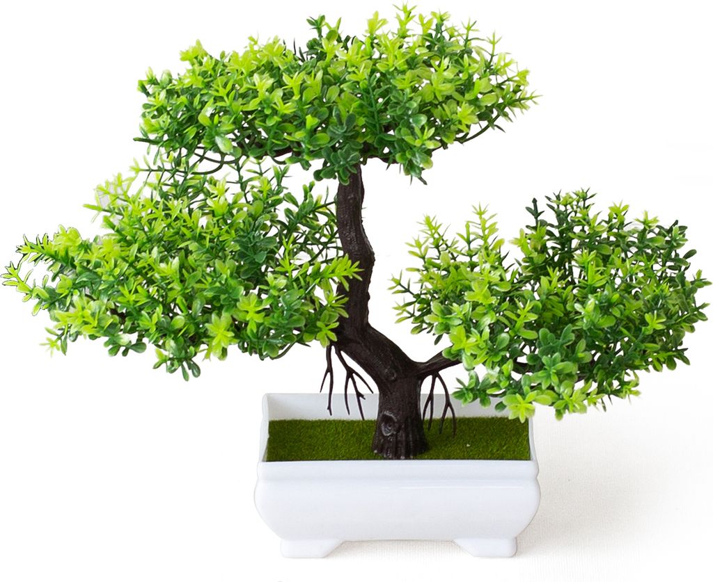 1pc Artificial Flower Pine Tree Plant Photography Prop Wedding Home Bonsai Dekor Dekor-Grün