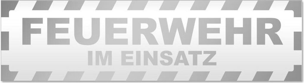 Kiwistar Feuerwehr im Einsatz gestreift Magnetschild Schild magnetisch - 60cm Silber - Magnetfolie für Auto PKW Kfz