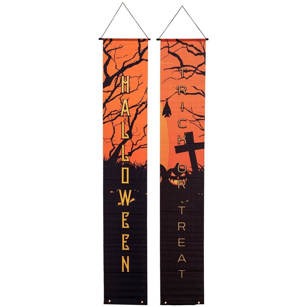 EUROPALMS Halloween Banner, Geisterhaus, 2er-Set, 30x180cm (80164203)