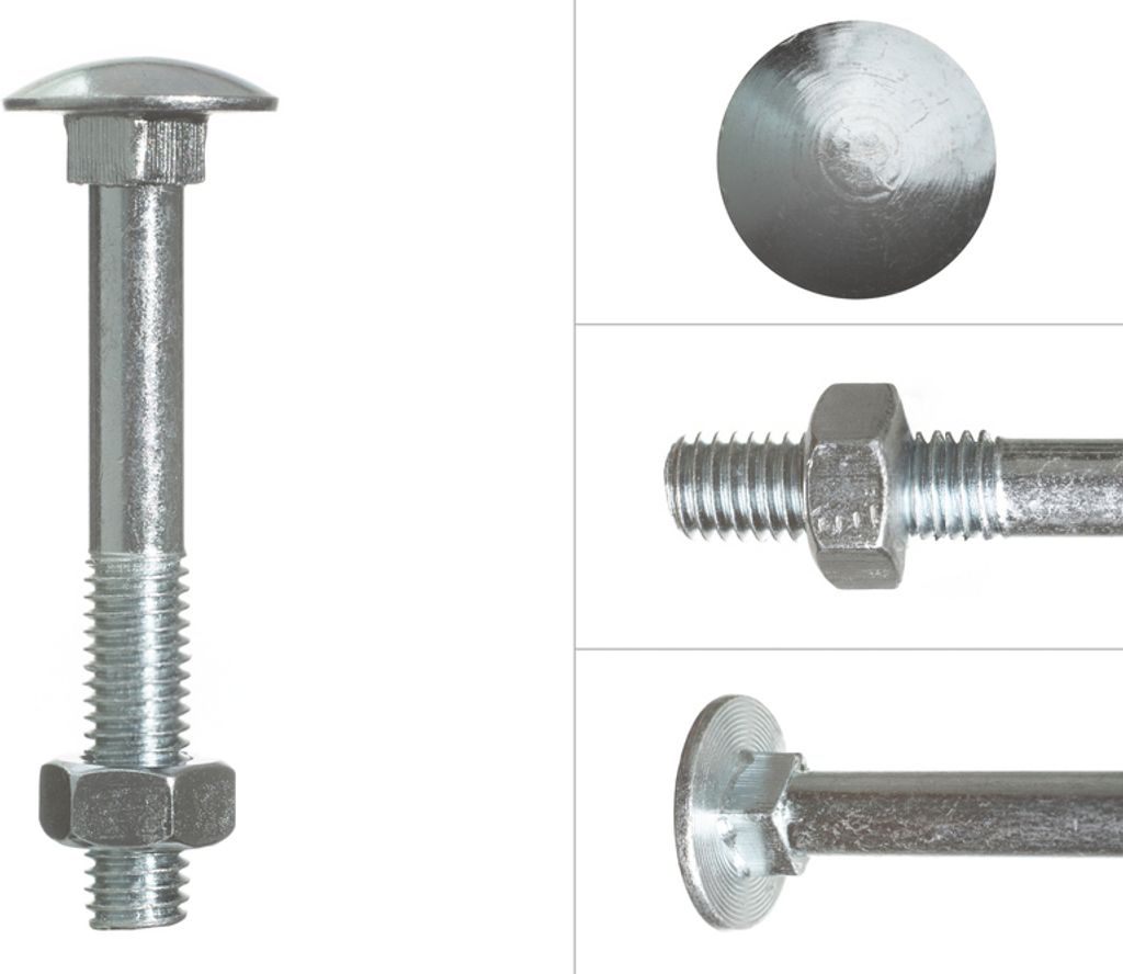 Schlossschrauben Verzinkt M8 x 60 mm - 200 Stück