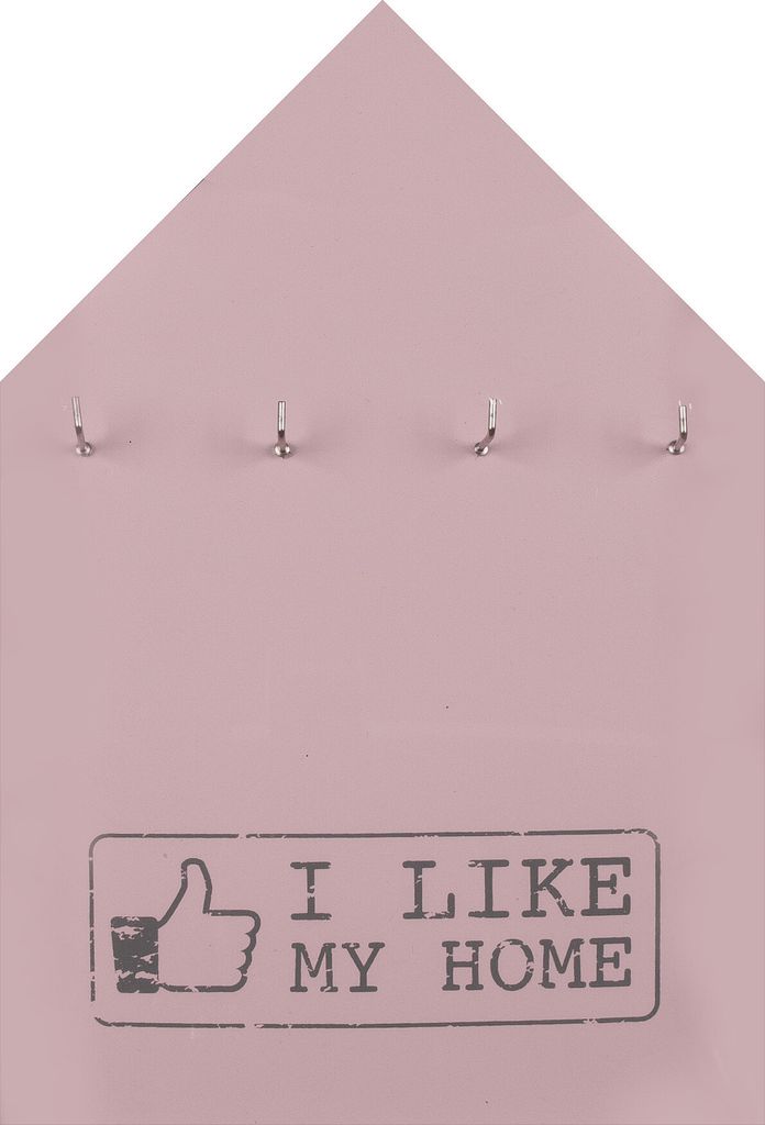 Schlüsselbrett Schlüsselbord I Like My Home Holz Brett für Schlüssel Garderobe ROSA