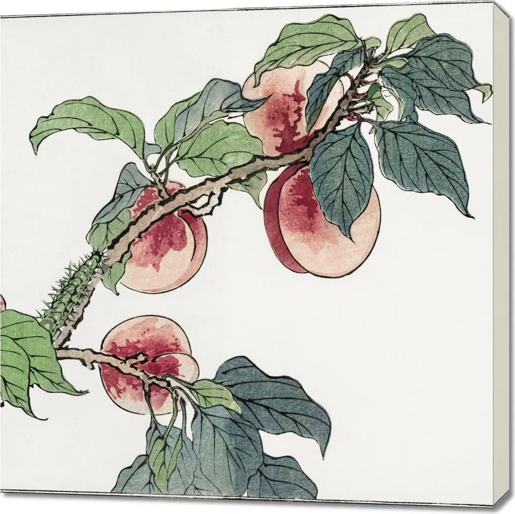 Quadro 90x90 cm Caterpillar on Tree Morimoto Toko Japanese Vintage per il salotto