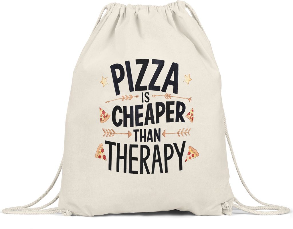 Pizza is Cheaper than Therapie Turnbeutel Pizza Pizzabäcker Italien Pizzaliebhaber Pizzeria Pizza baker