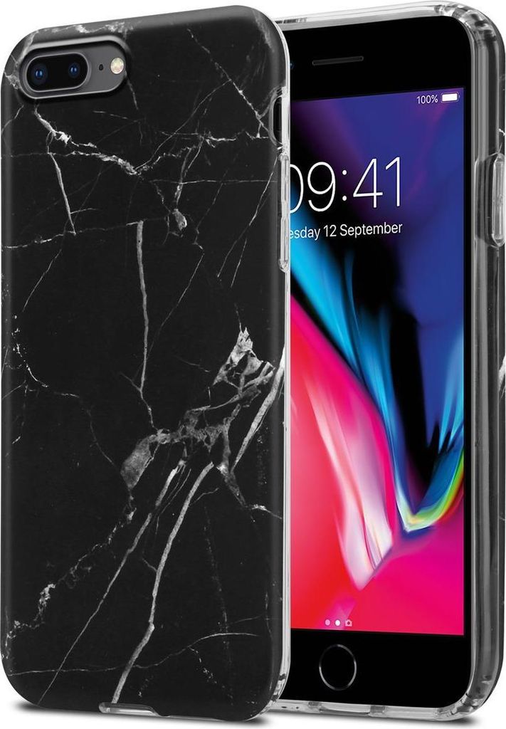Cadorabo Schutzhülle für Apple iPhone 7 PLUS / 7S PLUS / 8 PLUS Hülle in Schwarz TPU Handyhülle Etui Case Cover
