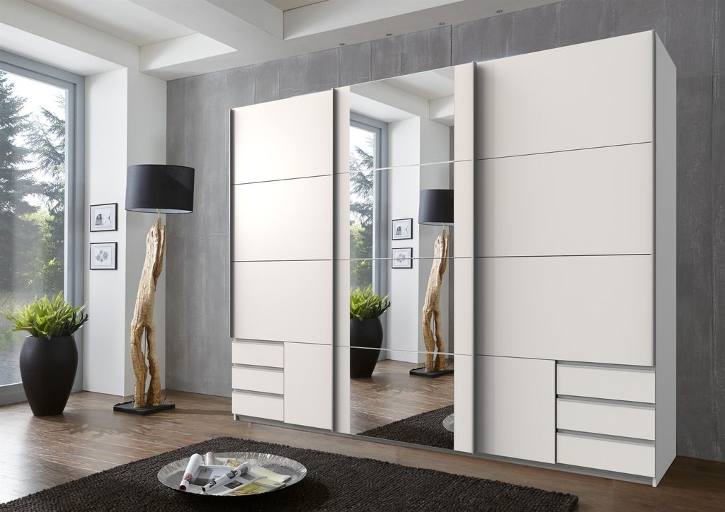 Schwebetürenschrank Schlafzimmer Schrank Schiebetürenschrank "Eugenio VI" Weiß