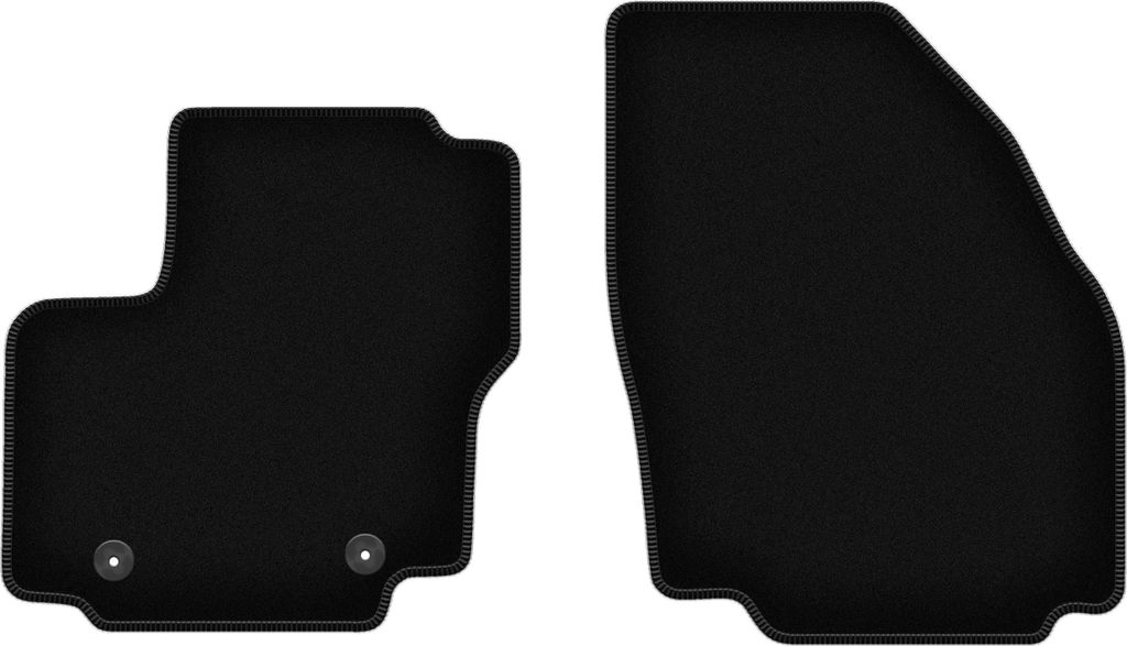 Wielganizator Velours-Autoteppiche vorne – passend für Ford S-MAX MK1 (Minivan, Bj. 2006-2012) – schwarz, passgenau, mit Befestigungen set 2 ...