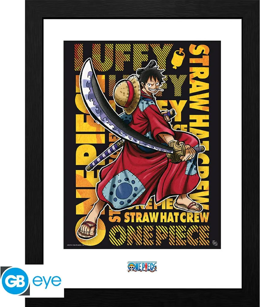 Poster Encadré Luffy One Piece Wano - Fini les Affiches Abîmées sans Cadre