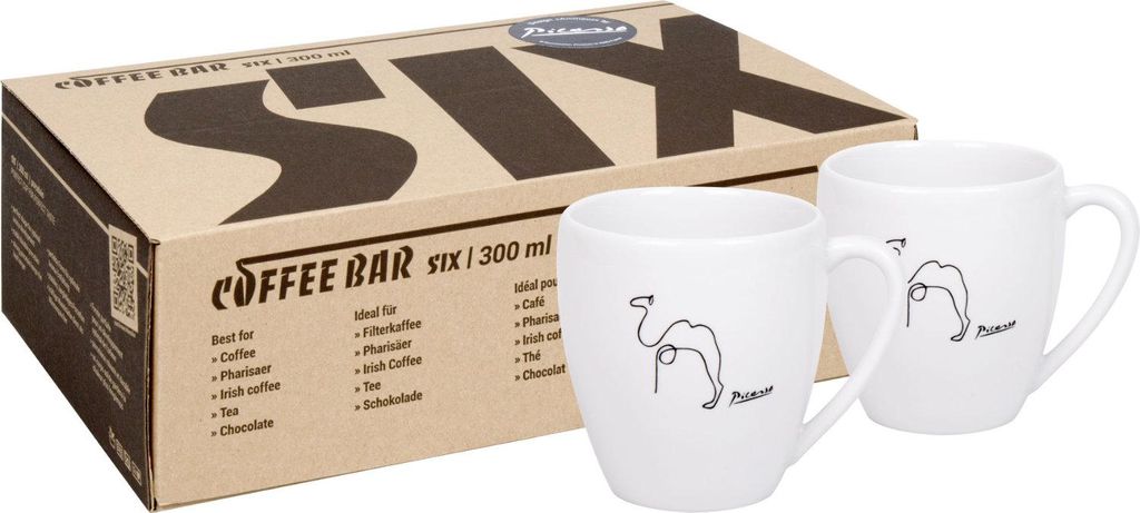Könitz Kaffeetassen 2er Set Coffee Bar Six - Picasso Le Chameau, Porzellan, Schwarz, 300 ml, 17 5 800 2966