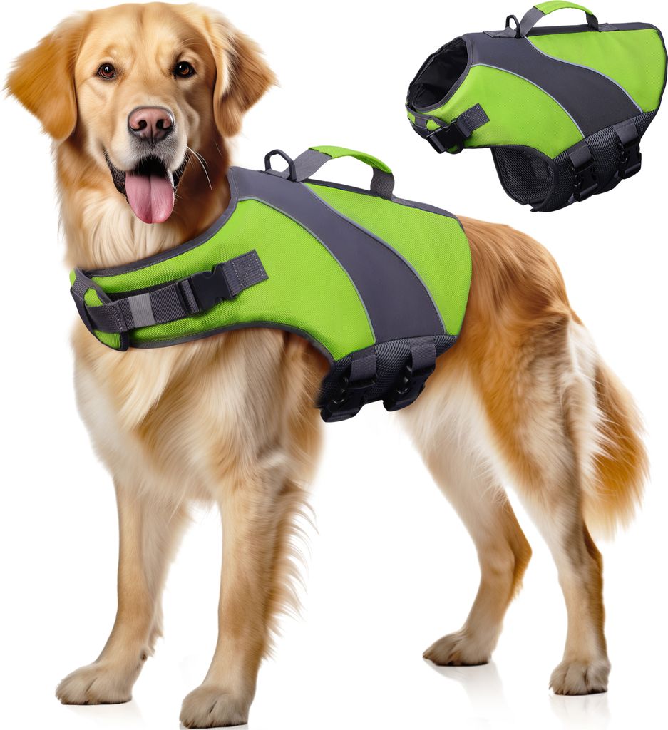 Navaris Hundeschwimmweste - Schwimmweste für Hunde - Verstellbare Größe - Bequem und sicher - Schwimmweste Hund - Hunde Schwimmhilfe - Größe L