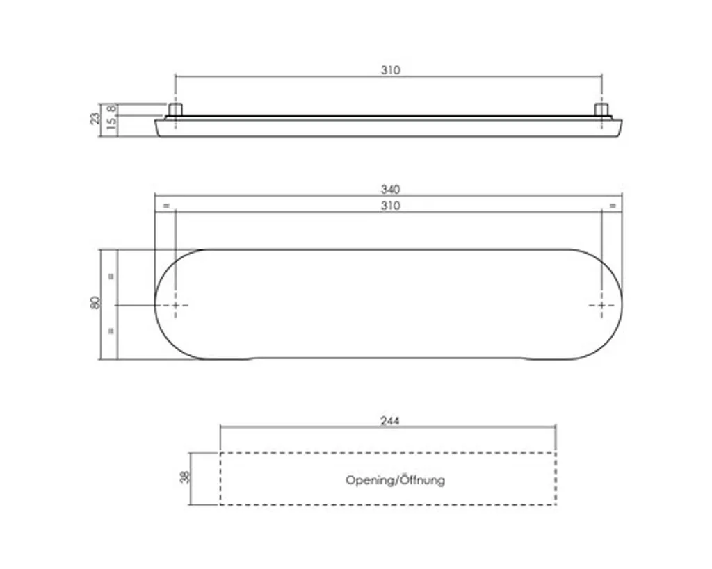 Entrée de lettres pour porte extérieure inox 340mm - Solution courrier - 2