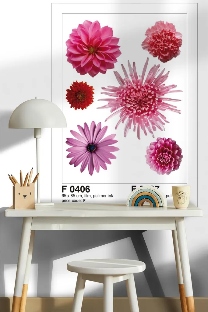 Sticker Mural Fleurs Rose Grand Format 85x65 cm Vinyle Haute Qualité - 2