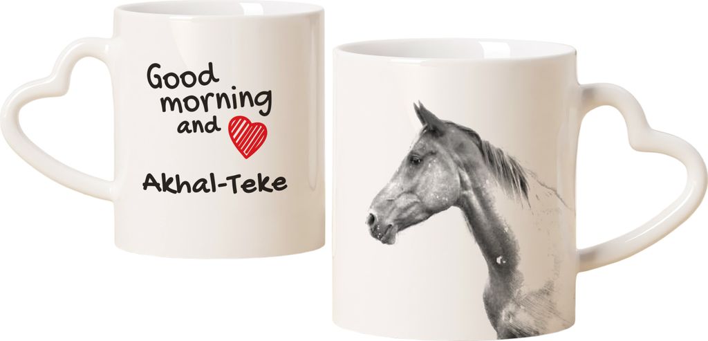 Akhal-Teke - Tasse mit Hund, entzückende Tasse mit herzförmigem Henkel, universelles Geschenk der Marke Art-Dog