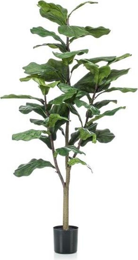 Künstliche Ficus Lyrata 120cm – Geigenfeige Kunstpflanze Deko Baum Pflegefrei