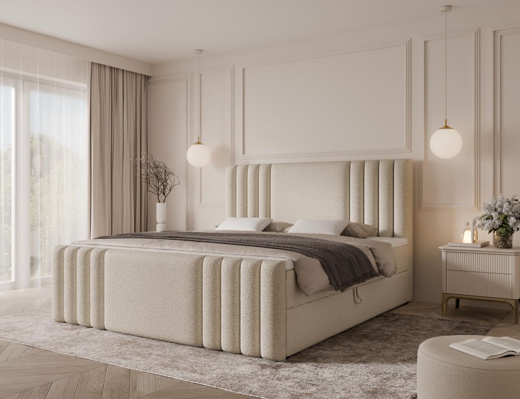 Emlar Boxspringbett Sava MAX 200x200 - Bett mit Matratze und Topper - Boxspringbett mit Bettkasten und Matratze - Boxspringbett Beige (Quelle 02)