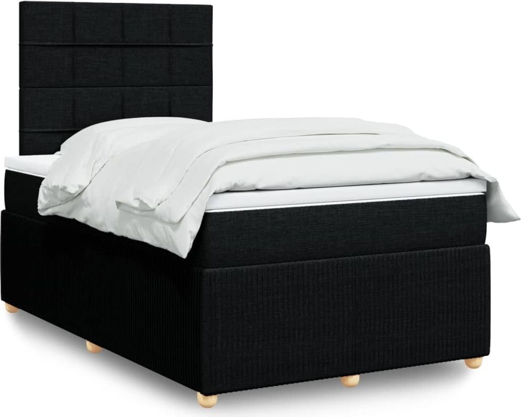 "2026 Promotion" Boxspringbett mit Matratze - Schwarz - 120x190 cm - Stoff - Polsterbett CC15690