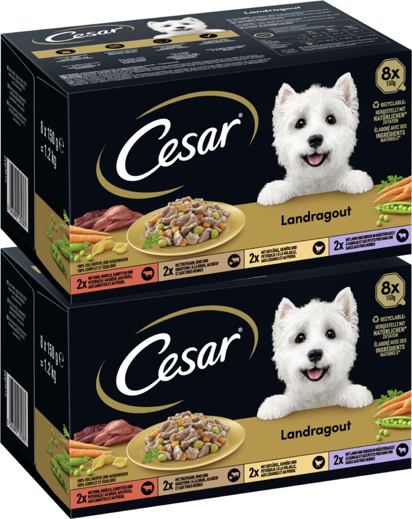 CESAR® Schale Multipack Landragout 4 Varietäten 2 x 8 x Produktbild 
